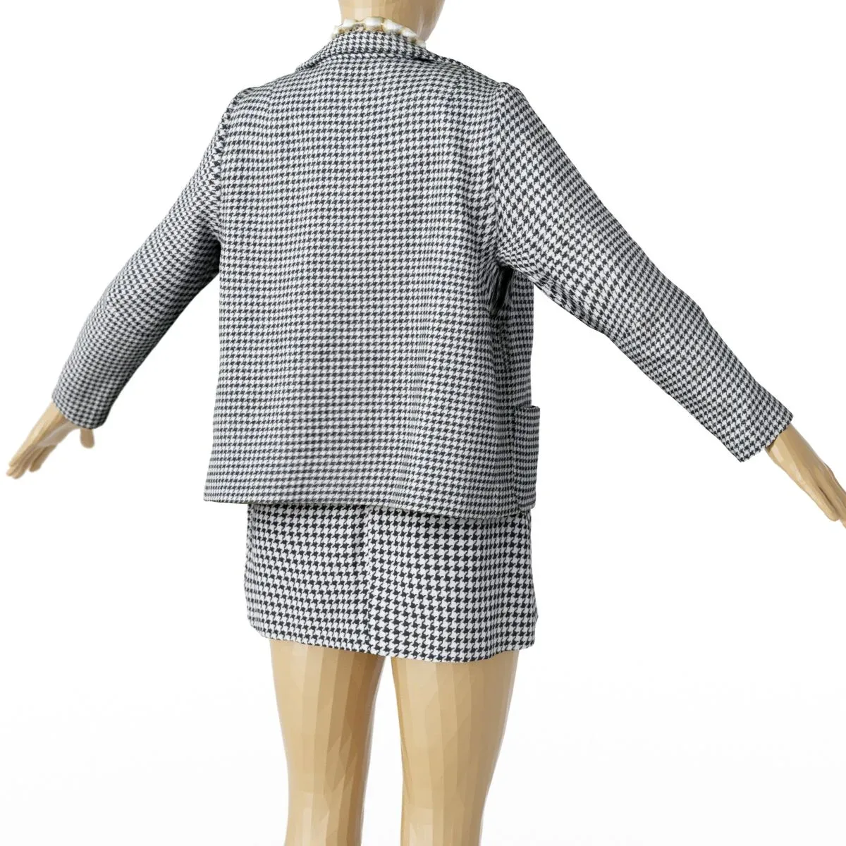 Outfit Vintage Clueless Grey Houndstooth Fashion Women Vintage 90s