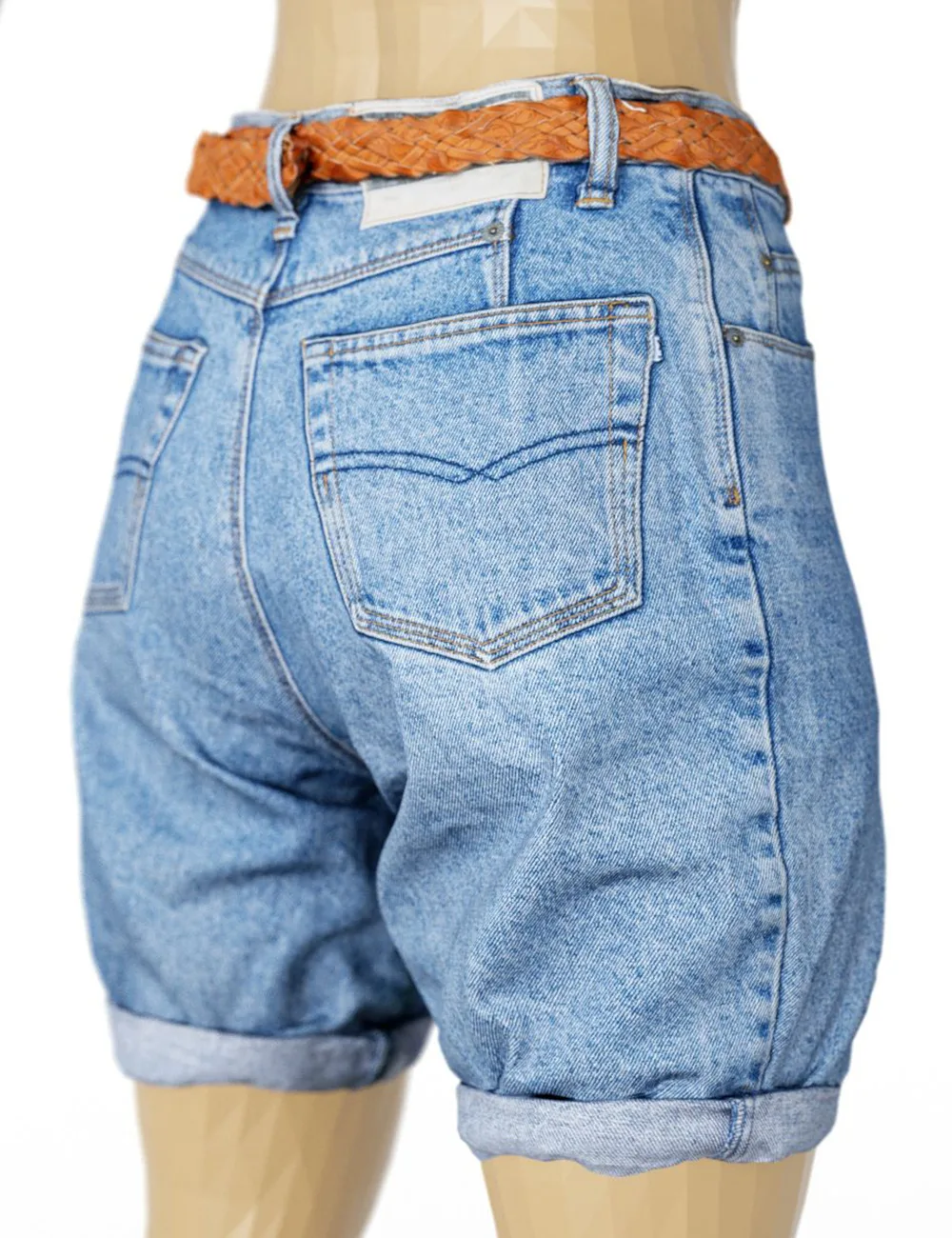 Shorts Jeans Brown Belt Women Fashion FlippedNormals