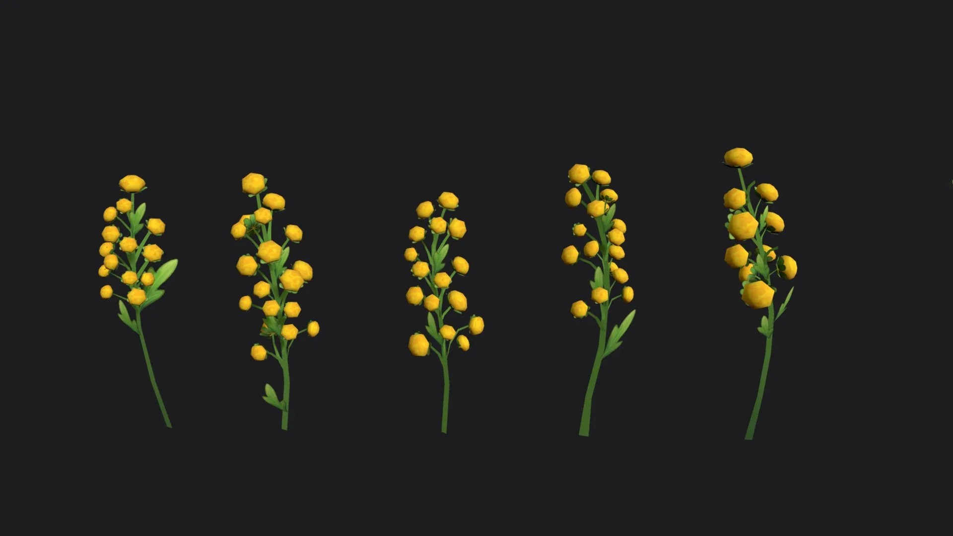 Wormwood stylized plant Low-poly 3D model