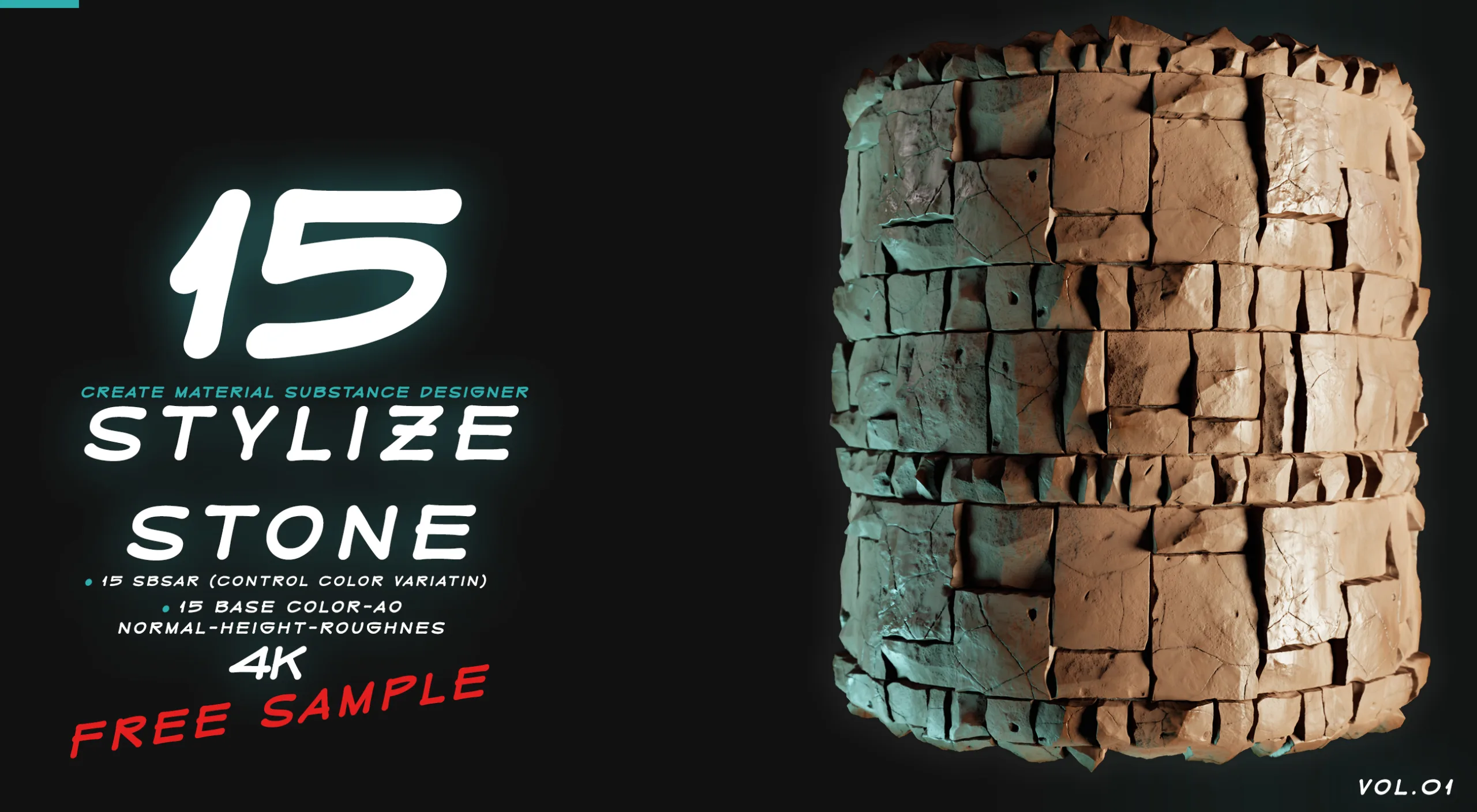 15 MATERIAL STYLIZE STONE VOL.01