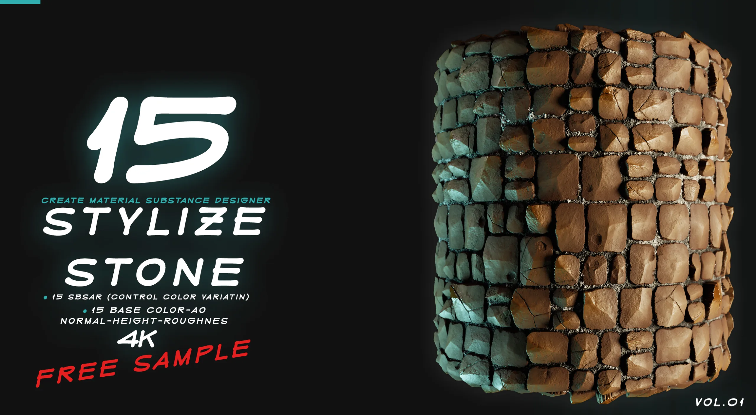 15 MATERIAL STYLIZE STONE VOL.01