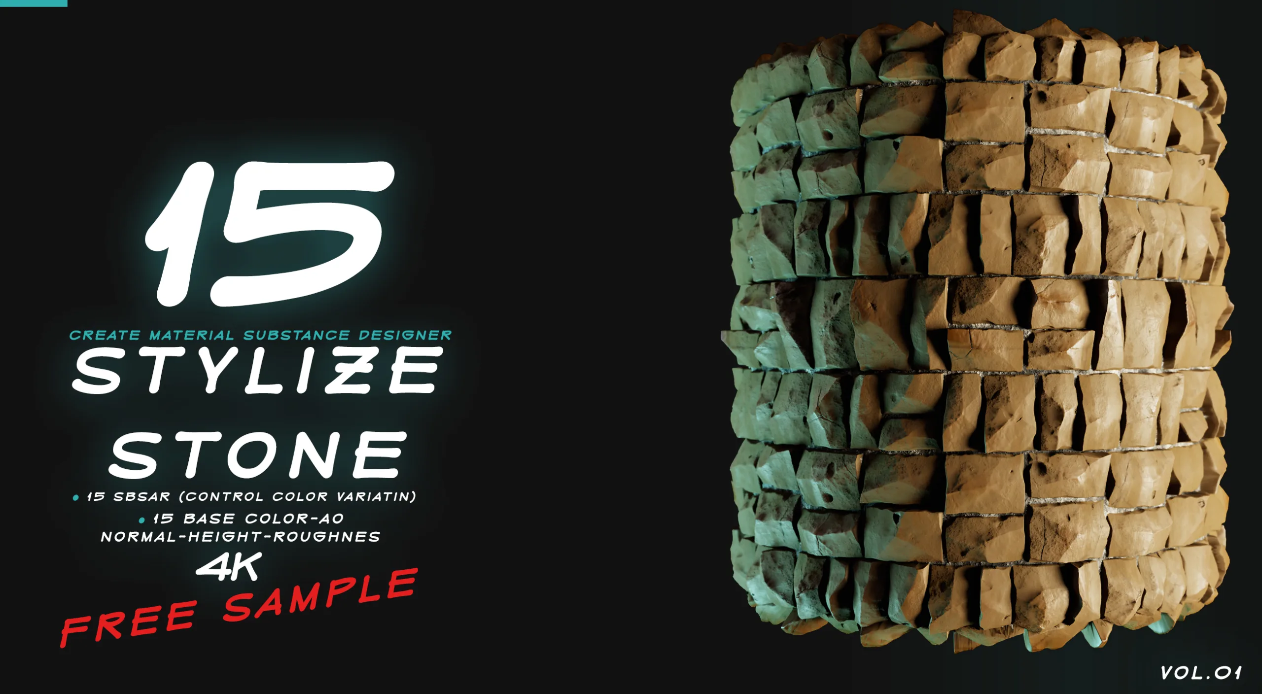 15 MATERIAL STYLIZE STONE VOL.01