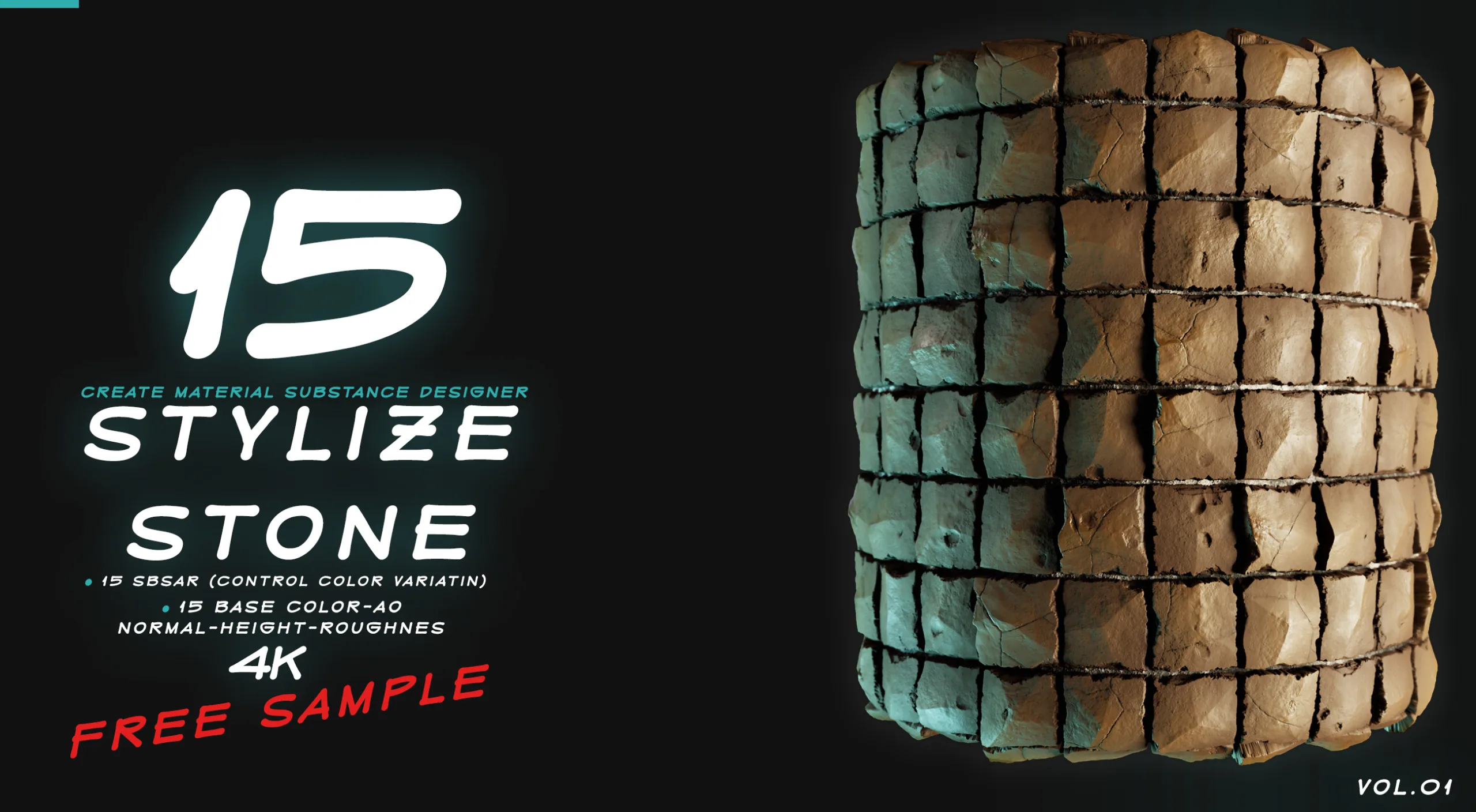 15 MATERIAL STYLIZE STONE VOL.01