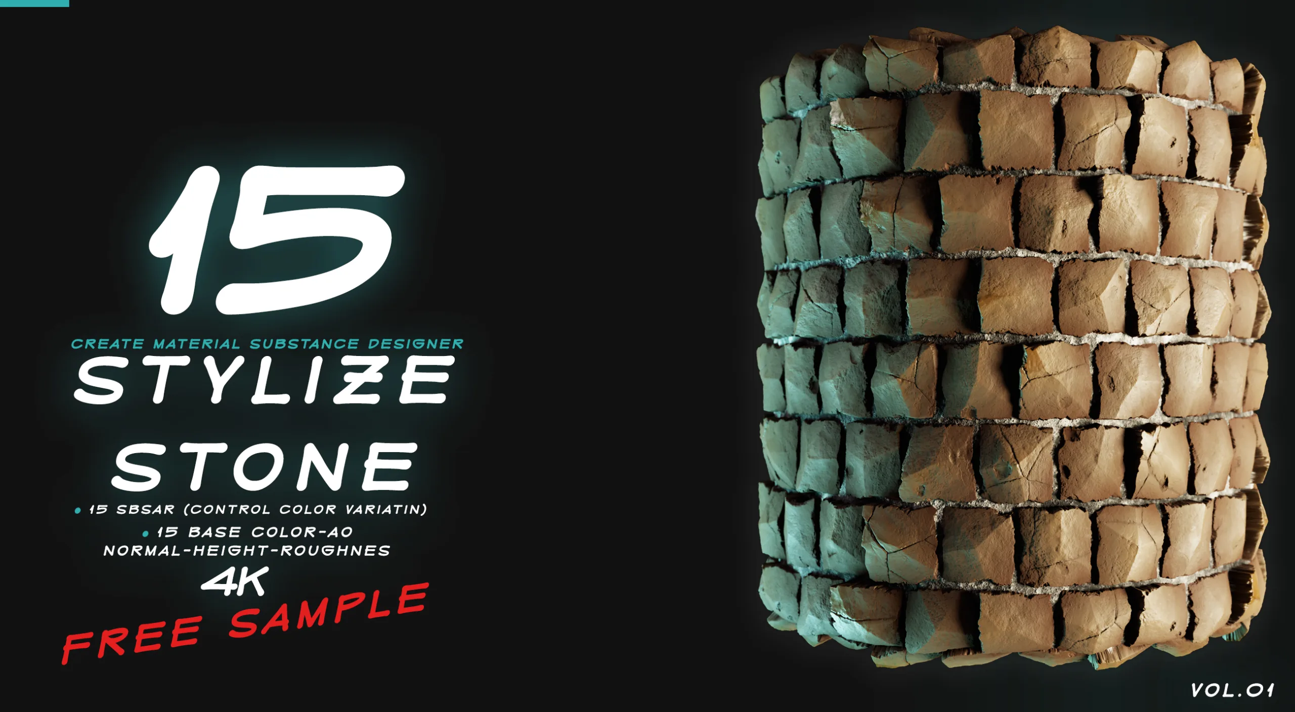 15 MATERIAL STYLIZE STONE VOL.01