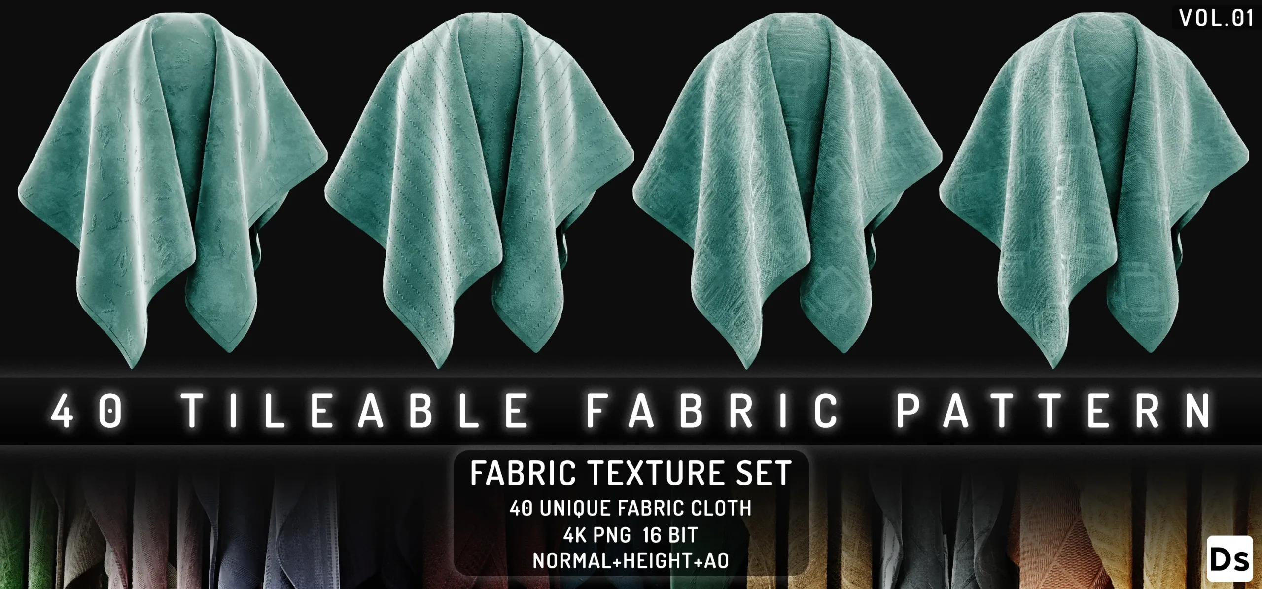 40 TILEABLE FABRIC PATTERN VOL.01