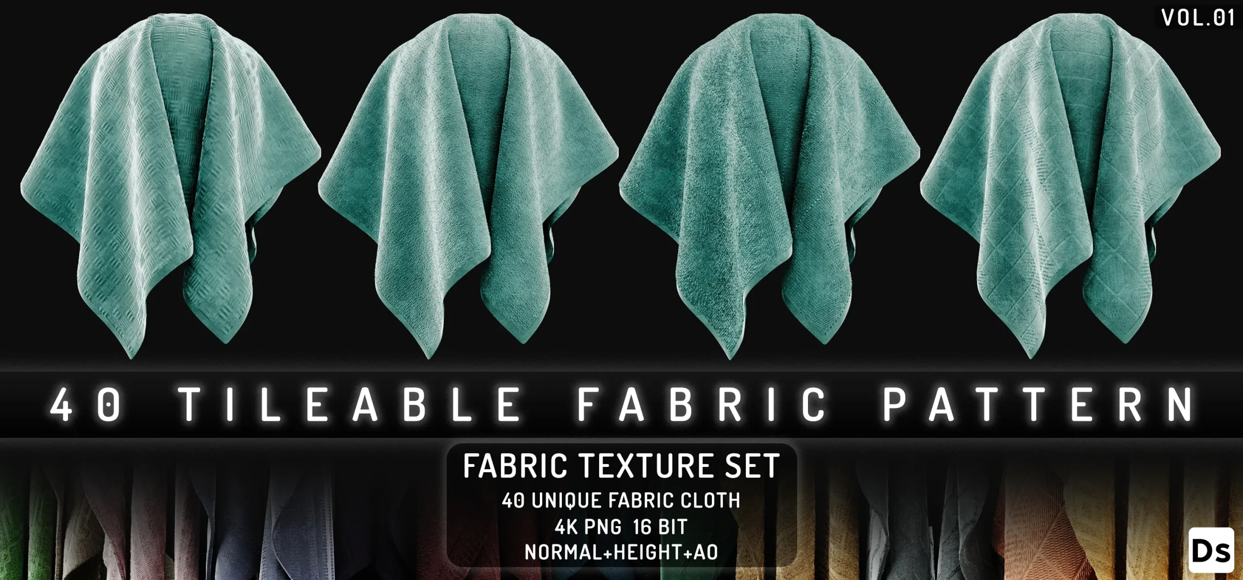 40 TILEABLE FABRIC PATTERN VOL.01