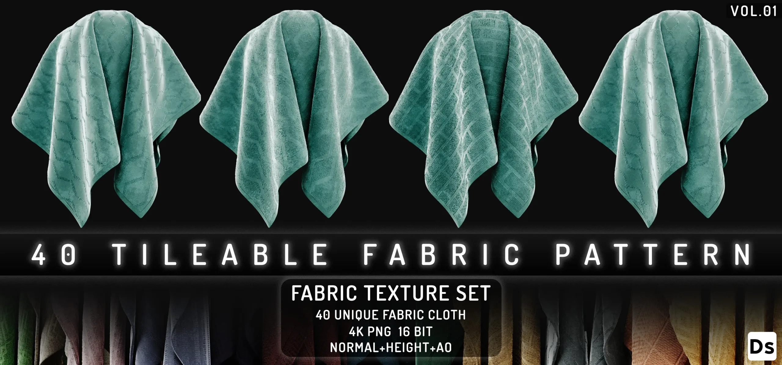 40 TILEABLE FABRIC PATTERN VOL.01