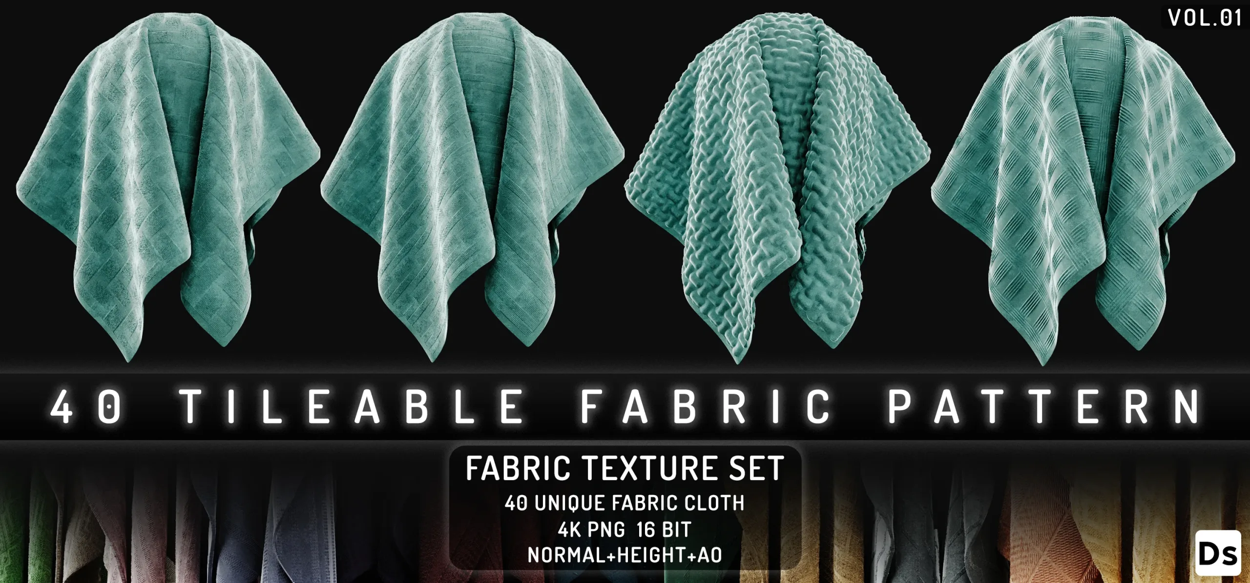 40 TILEABLE FABRIC PATTERN VOL.01