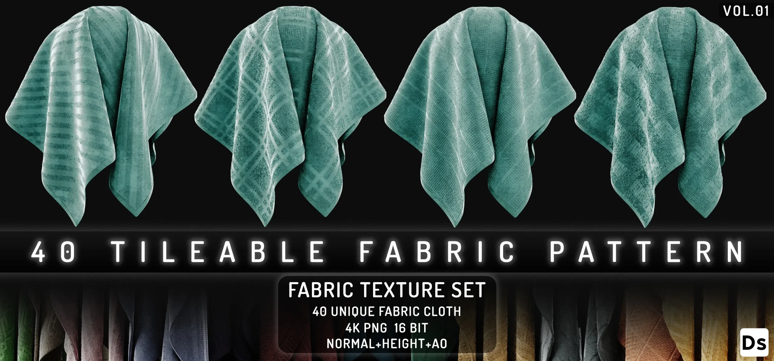 40 TILEABLE FABRIC PATTERN VOL.01