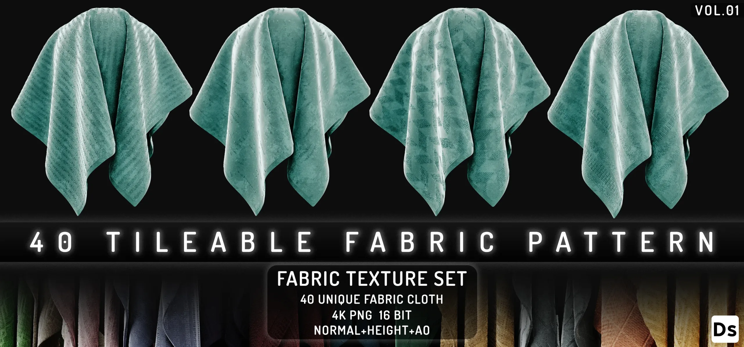 40 TILEABLE FABRIC PATTERN VOL.01