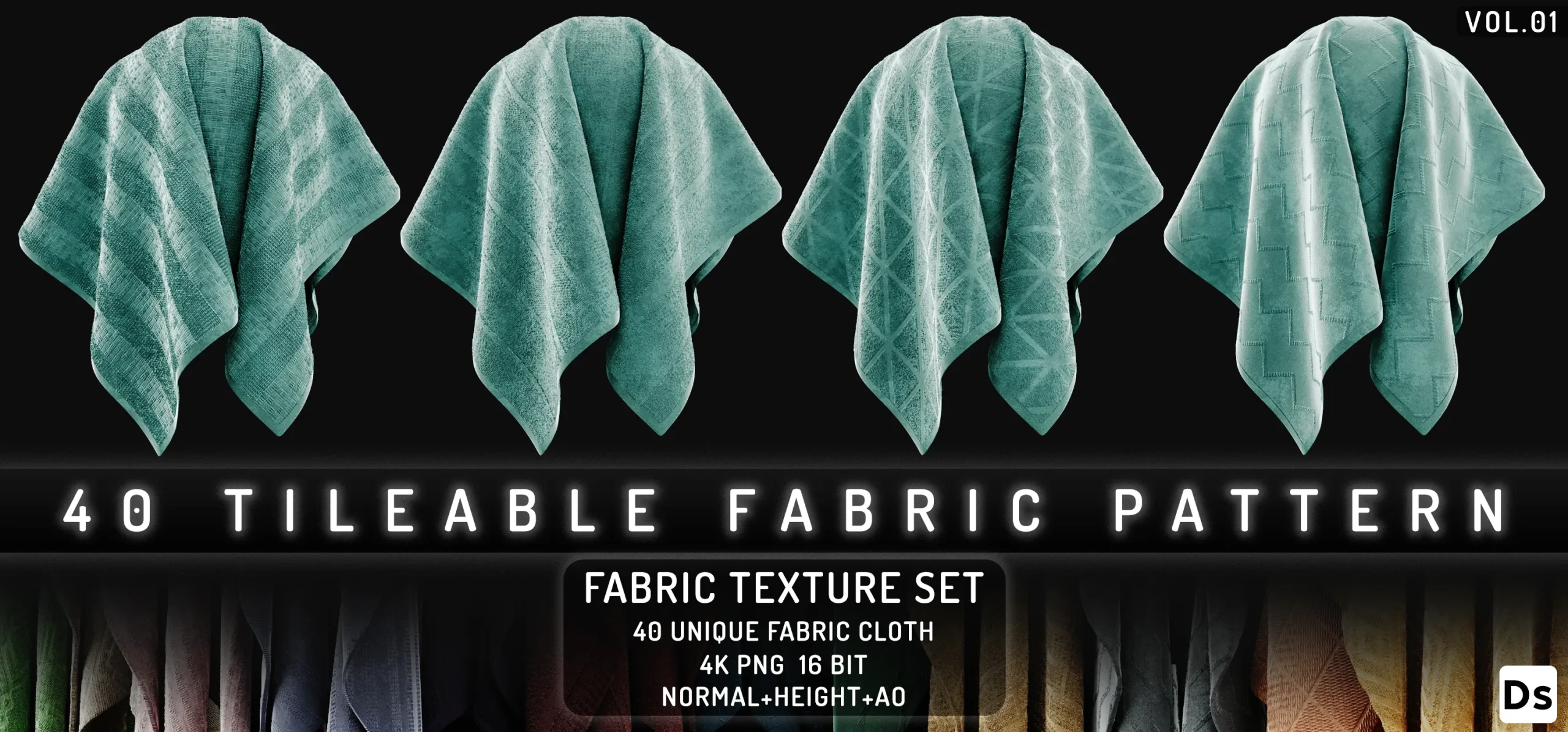 40 TILEABLE FABRIC PATTERN VOL.01