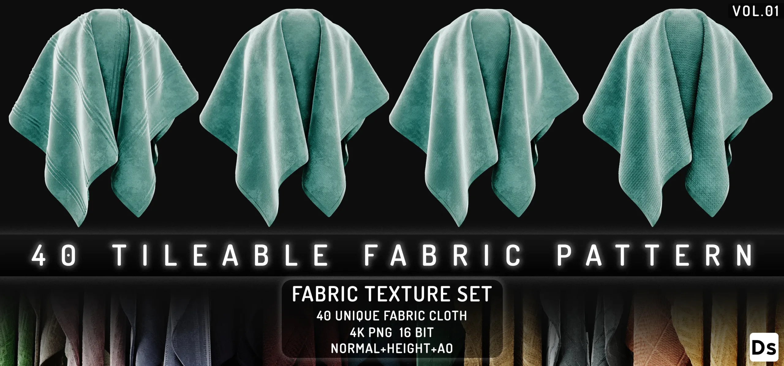 40 TILEABLE FABRIC PATTERN VOL.01