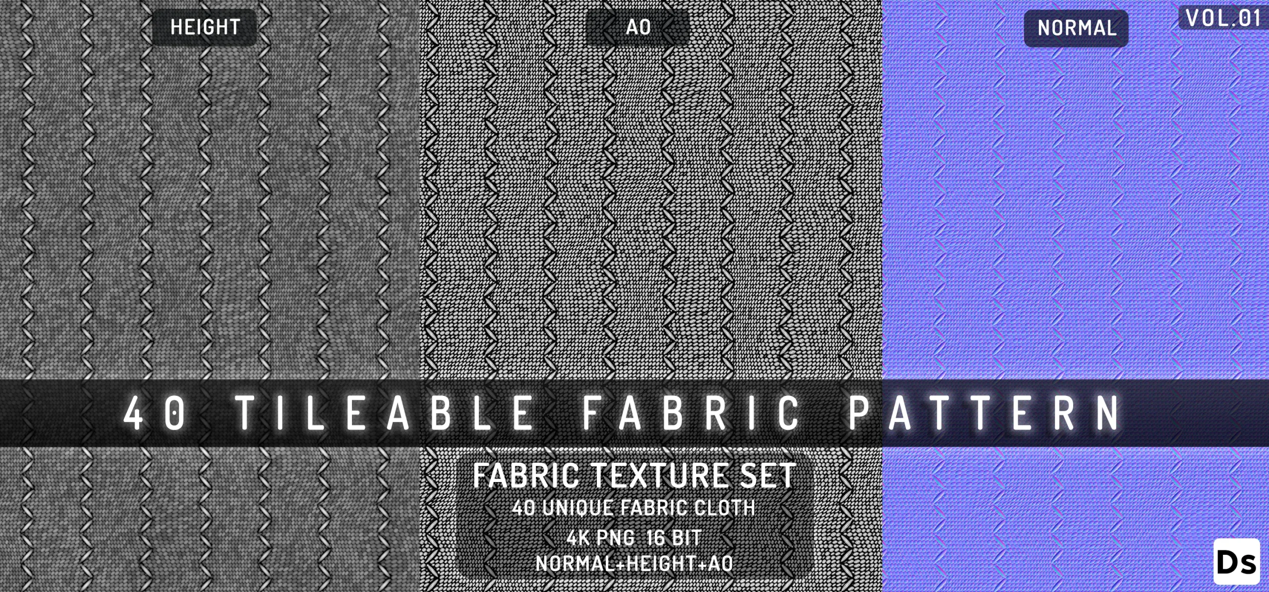 40 TILEABLE FABRIC PATTERN VOL.01