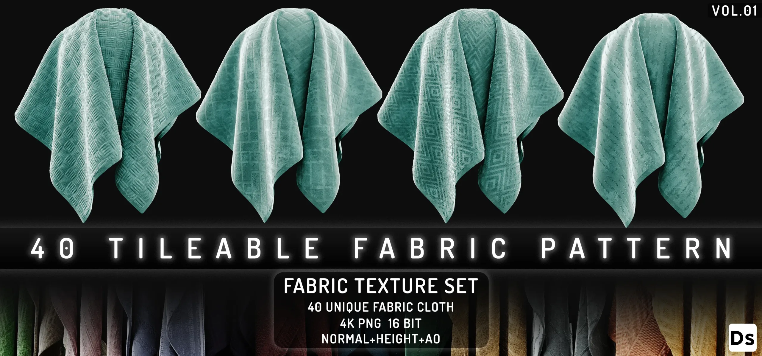 40 TILEABLE FABRIC PATTERN VOL.01