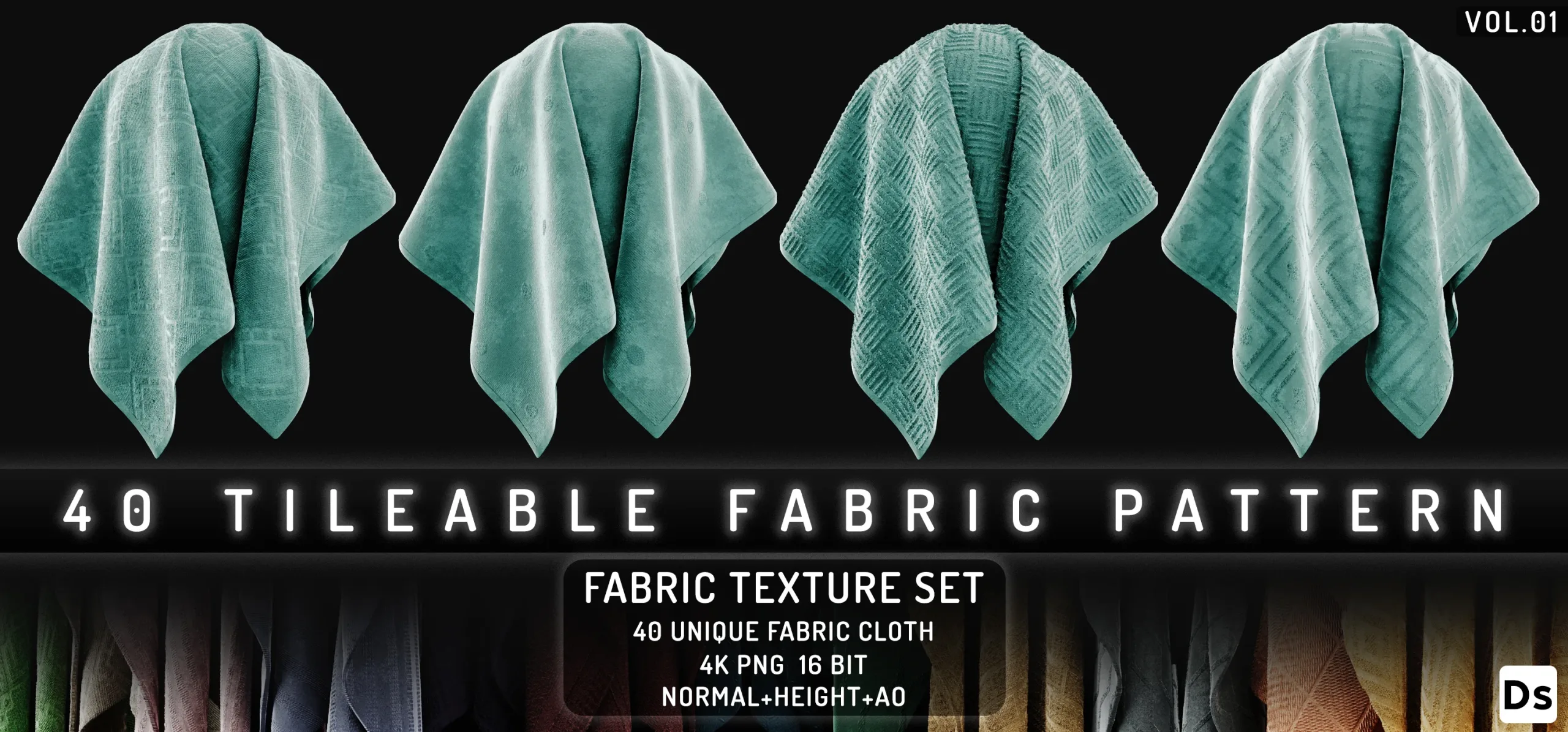 40 TILEABLE FABRIC PATTERN VOL.01