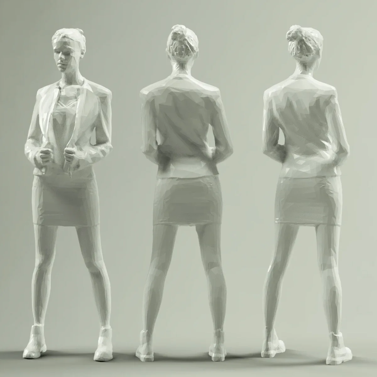 Tough Look girl in Leather Jacket and Red Top