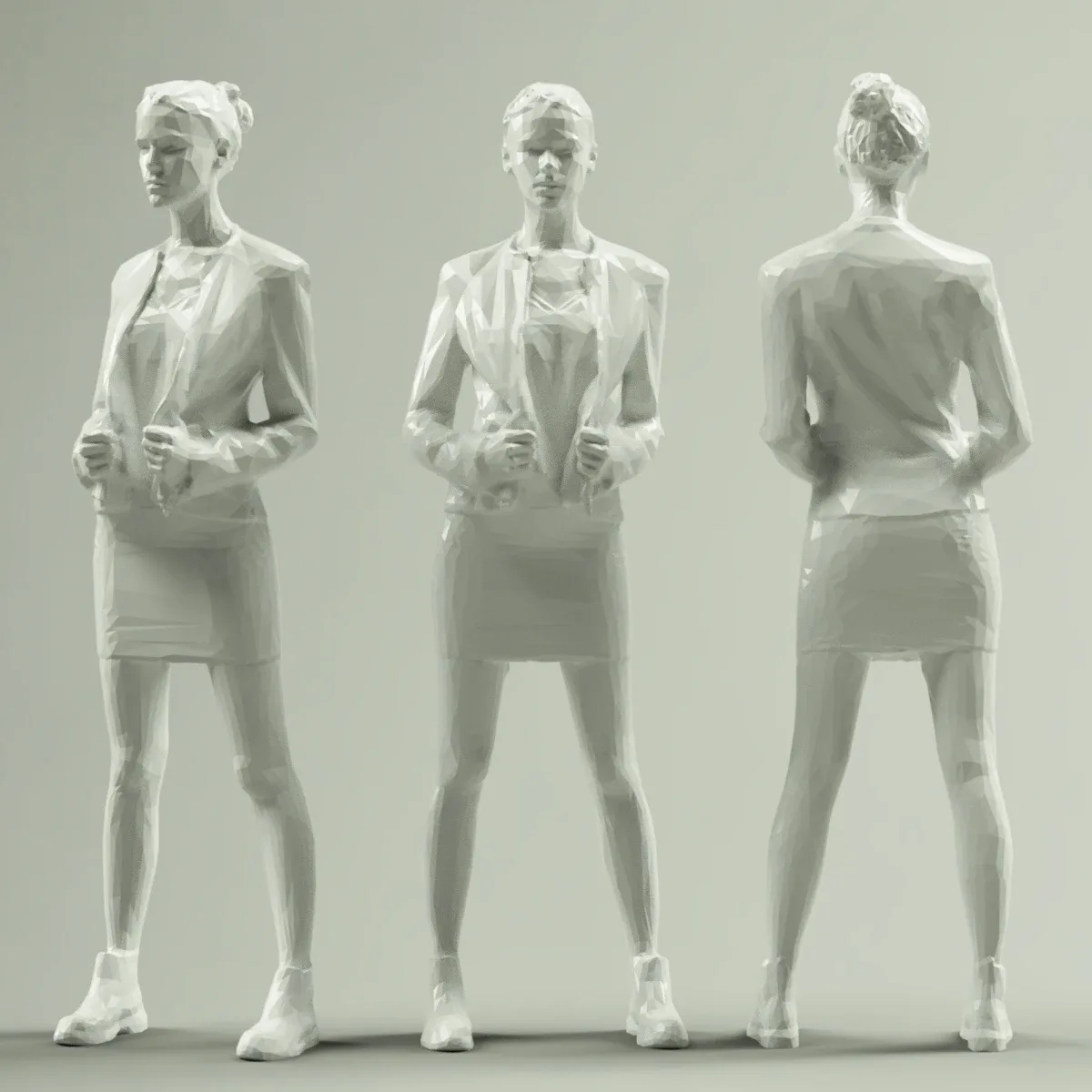 Tough Look girl in Leather Jacket and Red Top