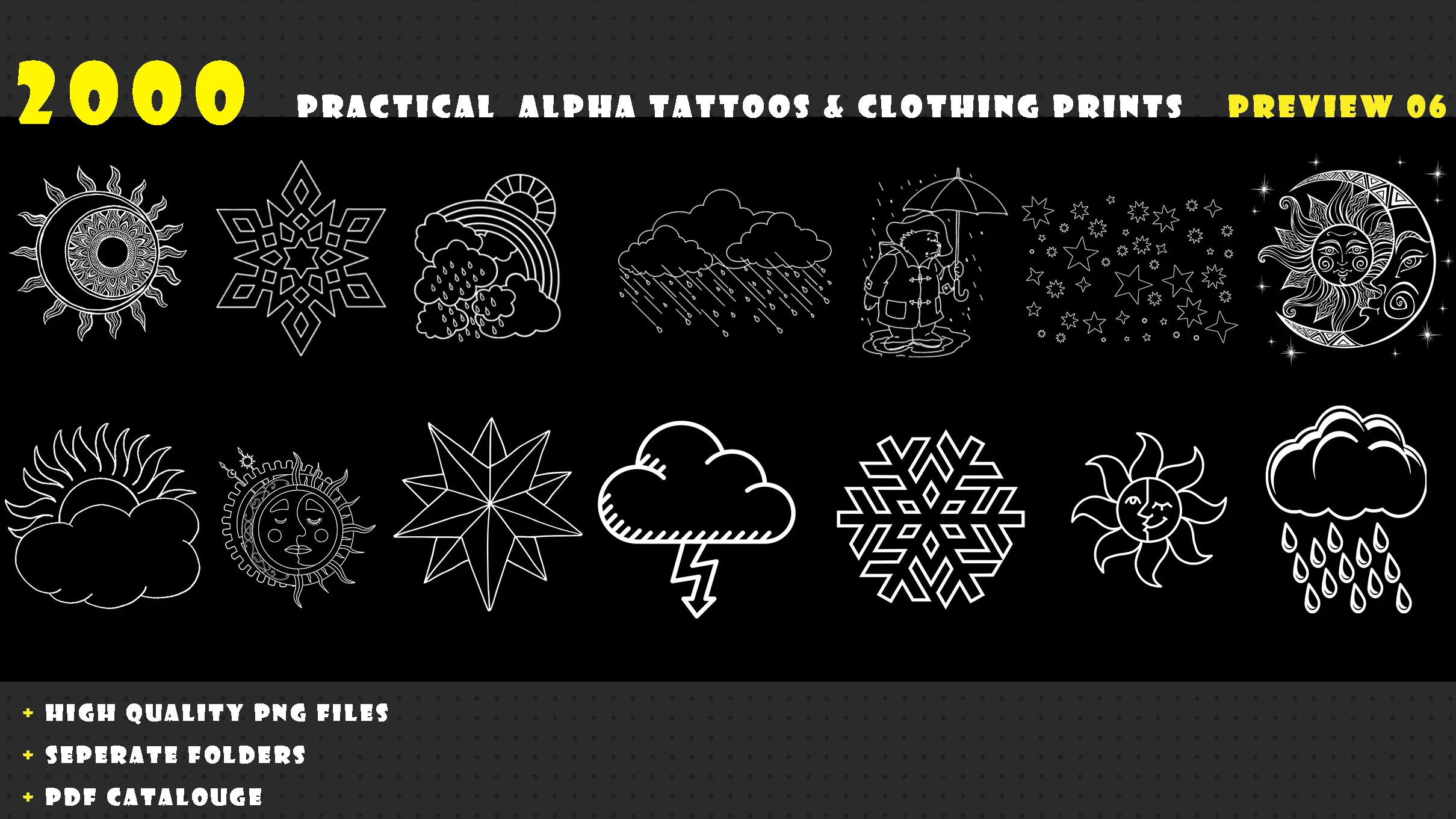 2000 Practical Alpha Tattoos & Clothing prints