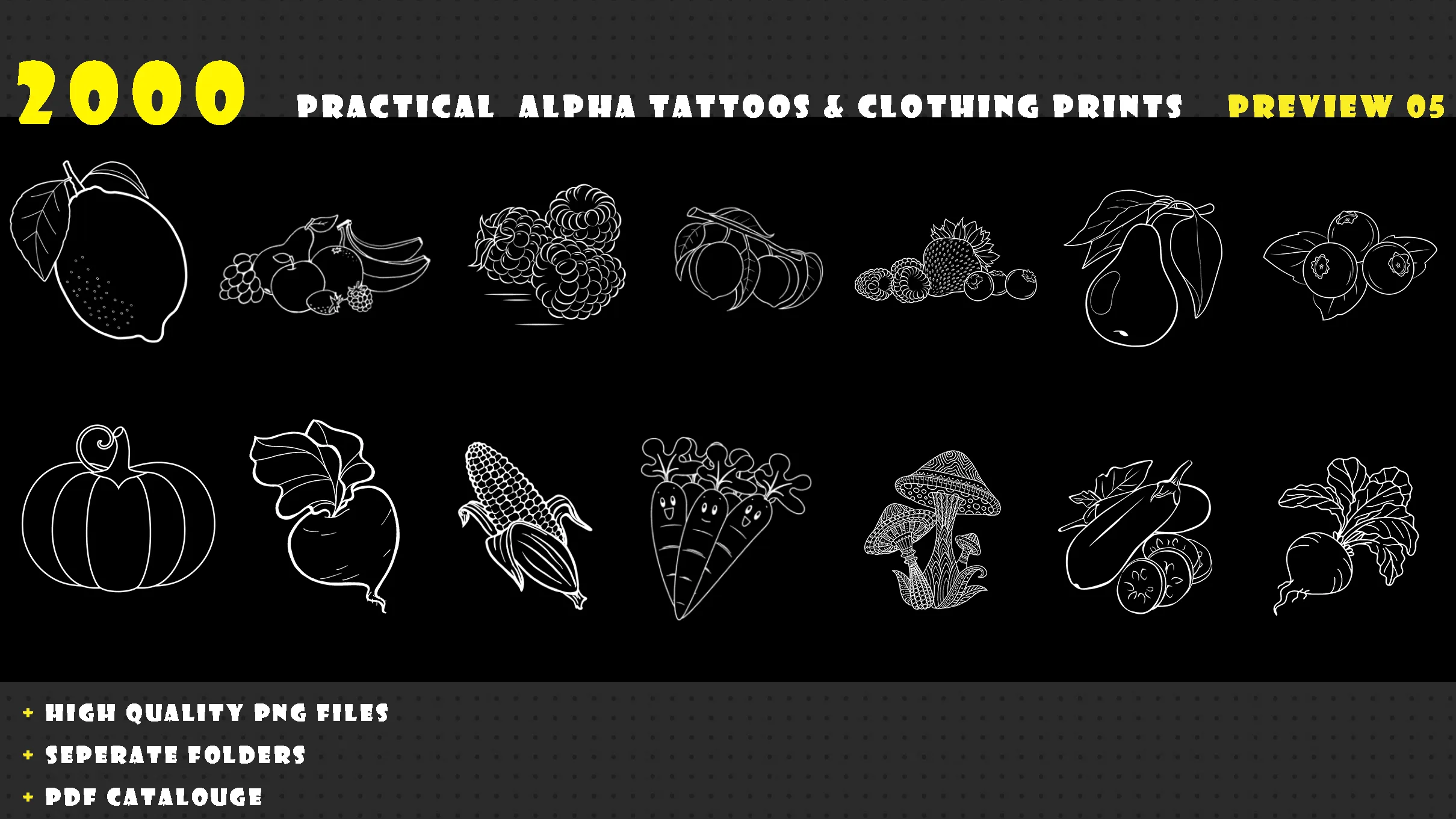 2000 Practical Alpha Tattoos & Clothing prints