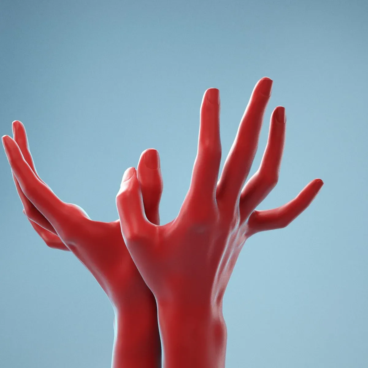 Hands Thumb Touching Realistic Hands