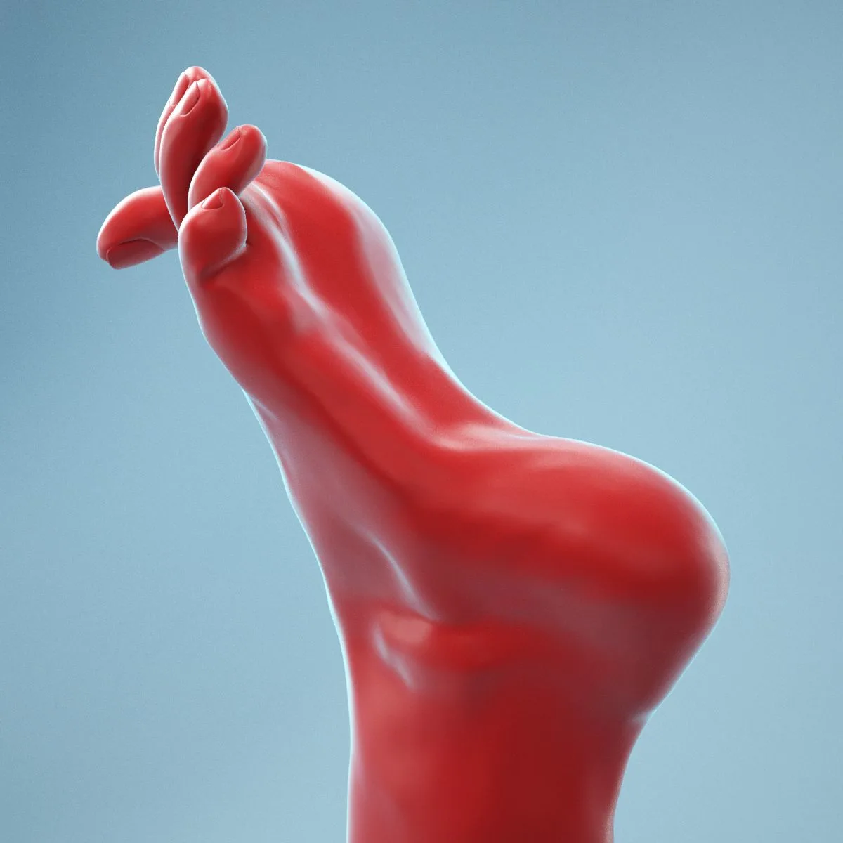 Big Toe Pointing Realistic Foot