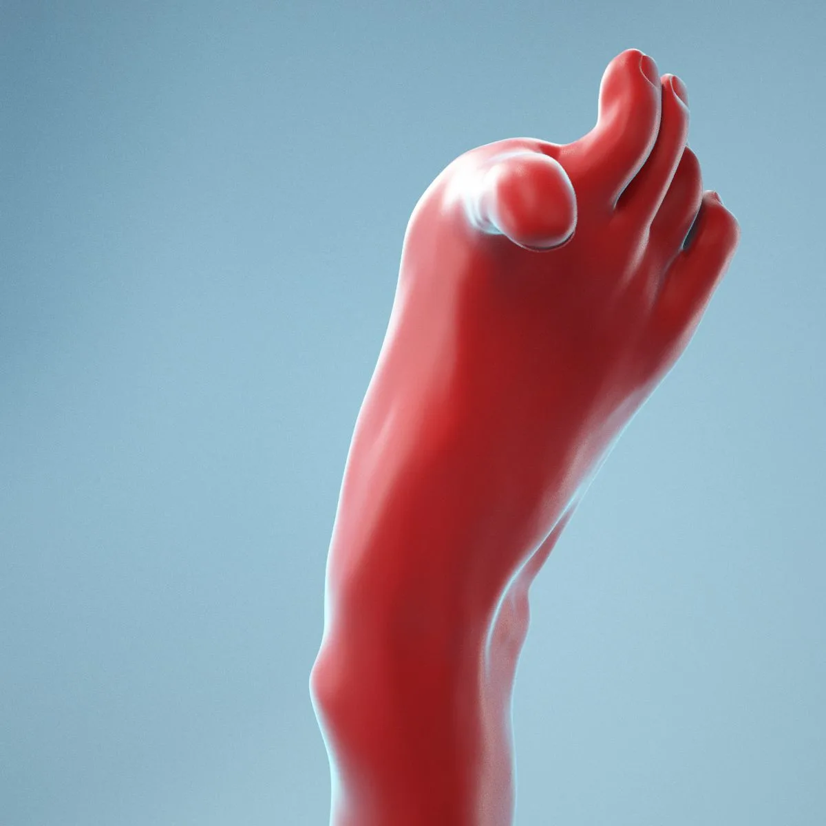 Big Toe Pointing Realistic Foot