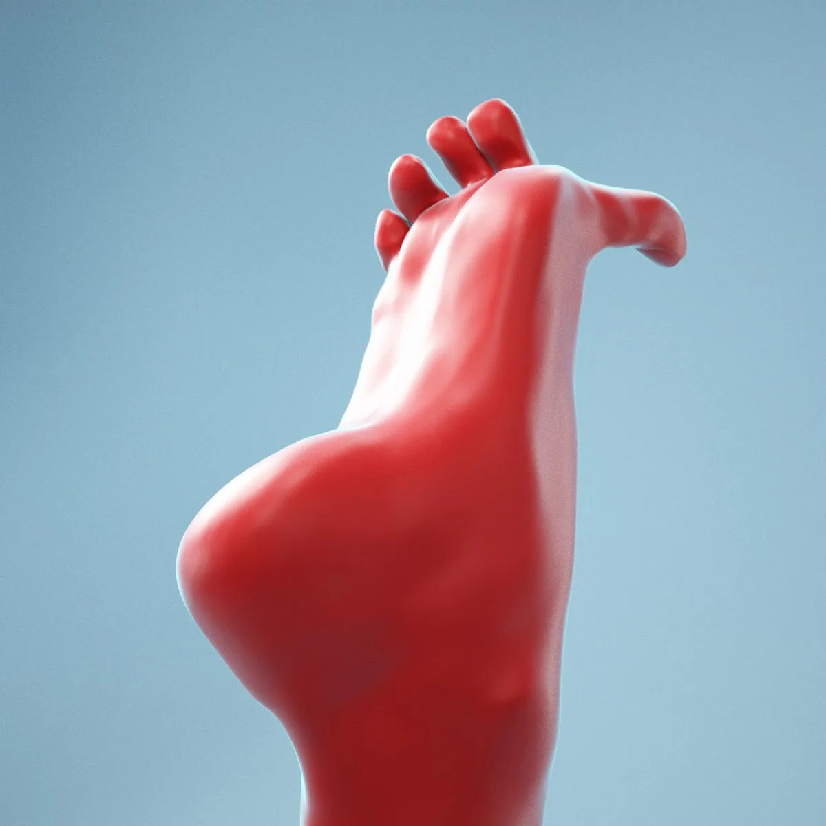 Big Toe Pointing Realistic Foot