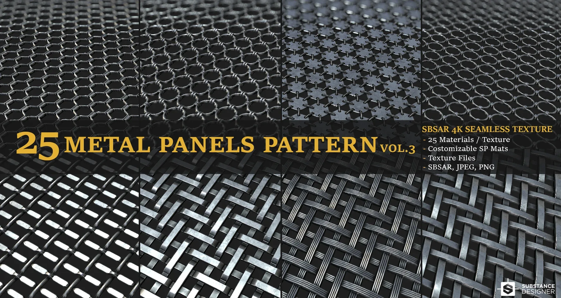 25 Metal Panels Pattern Vol3
