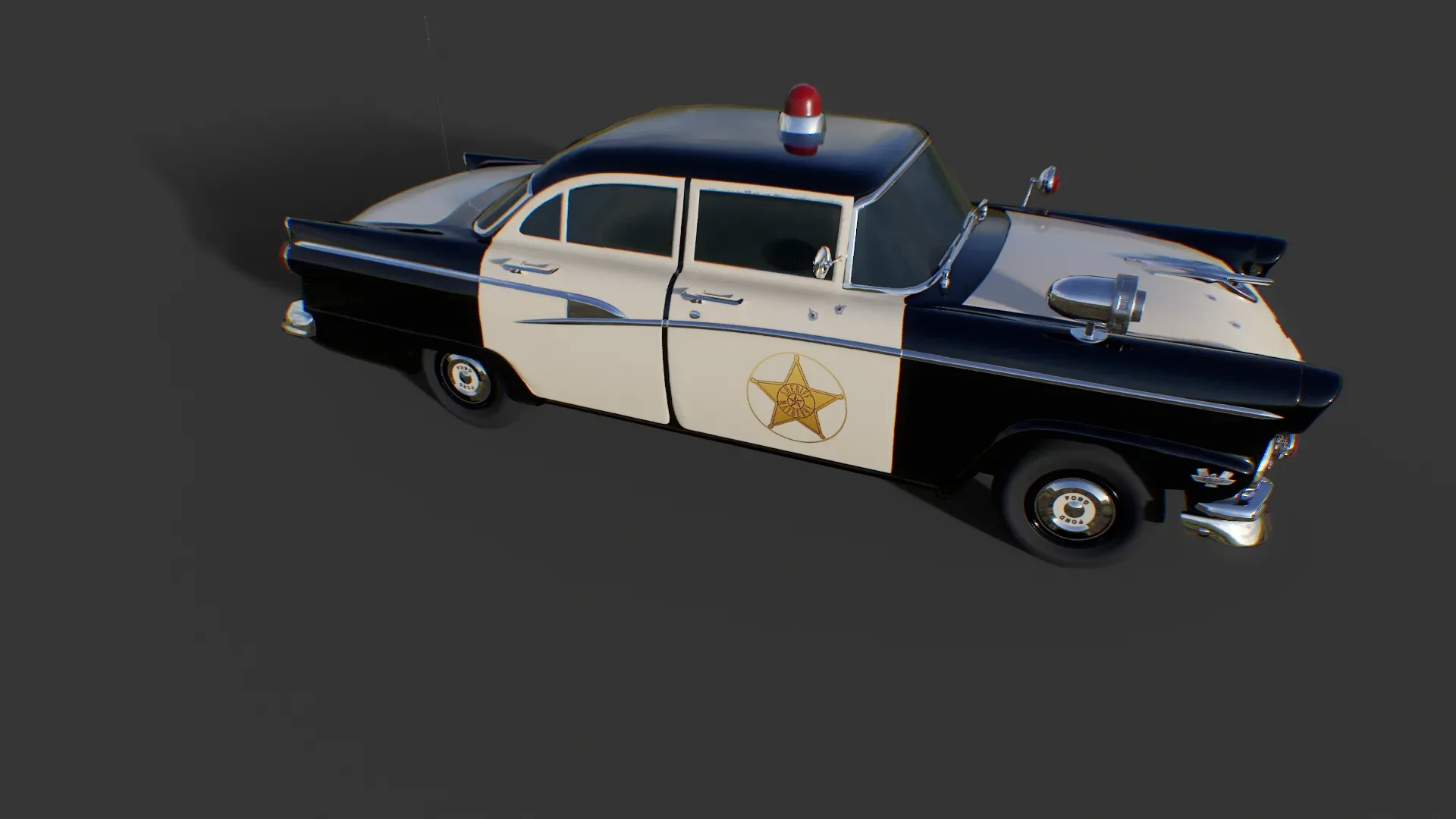 Vintage Police Car - Low Poly