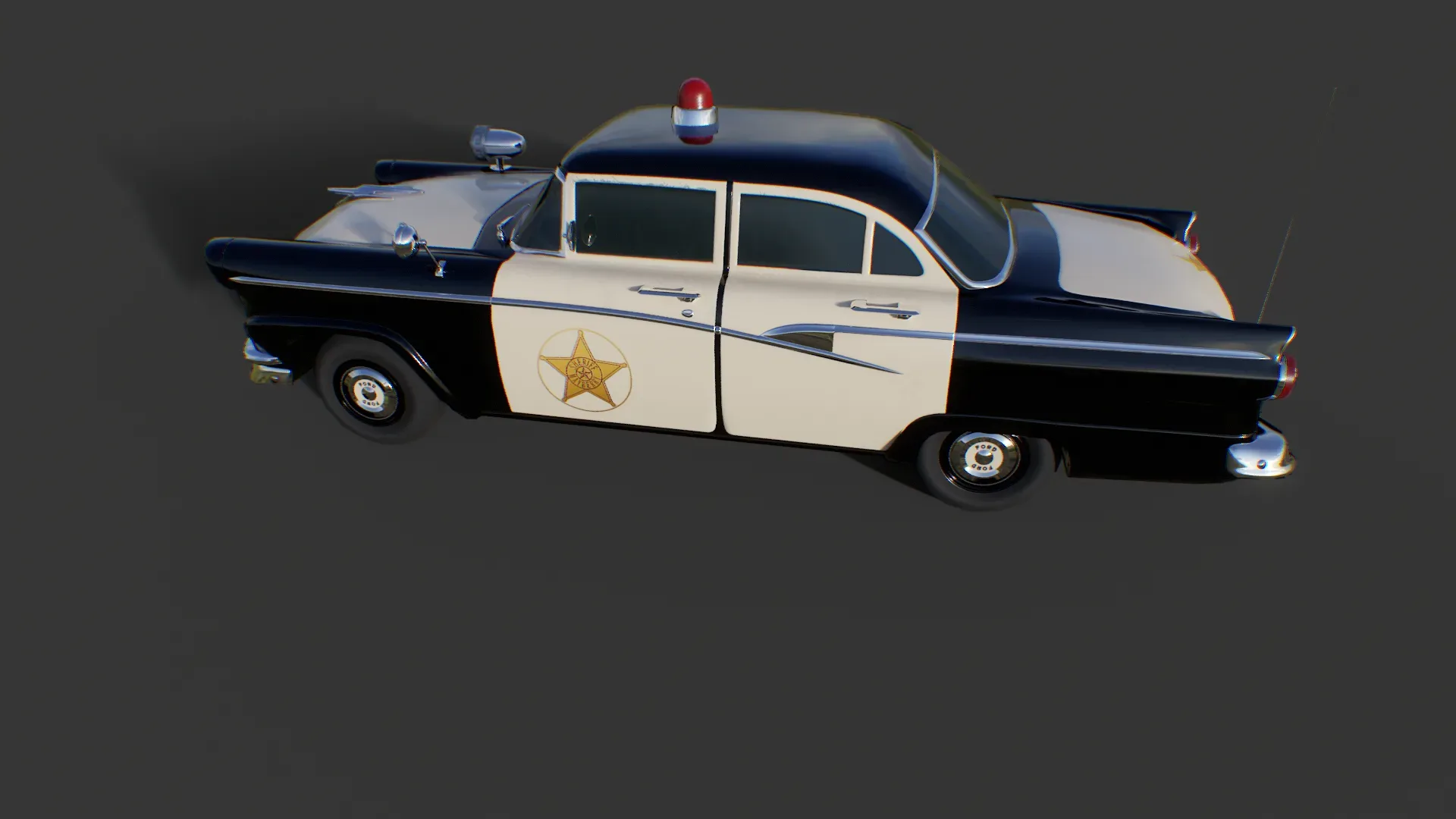 Vintage Police Car - Low Poly