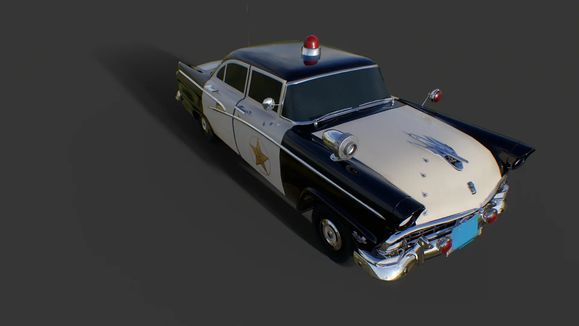 Vintage Police Car - Low Poly