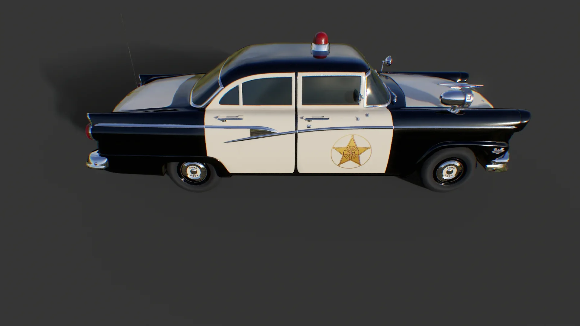 Vintage Police Car - Low Poly