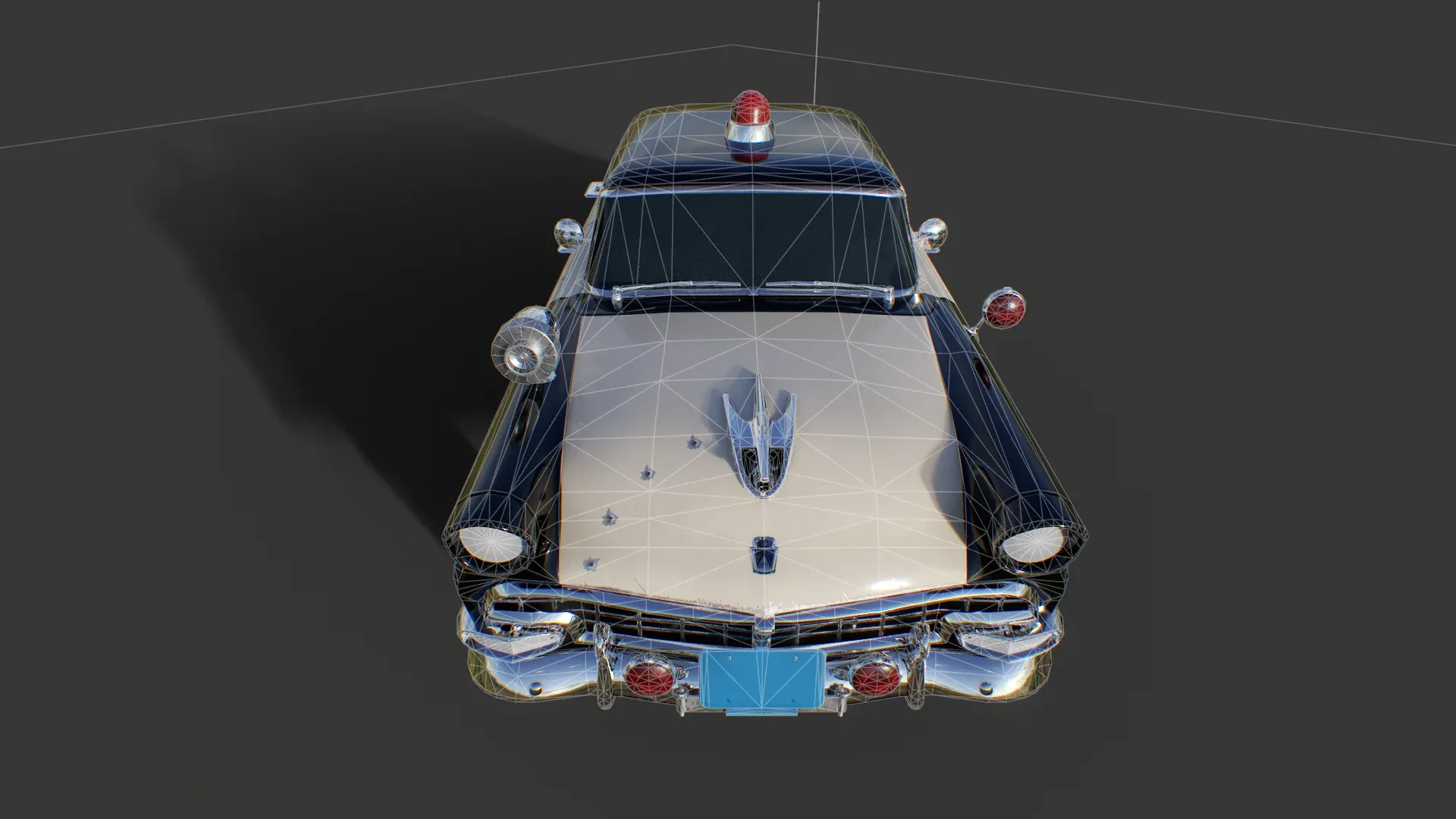 Vintage Police Car - Low Poly