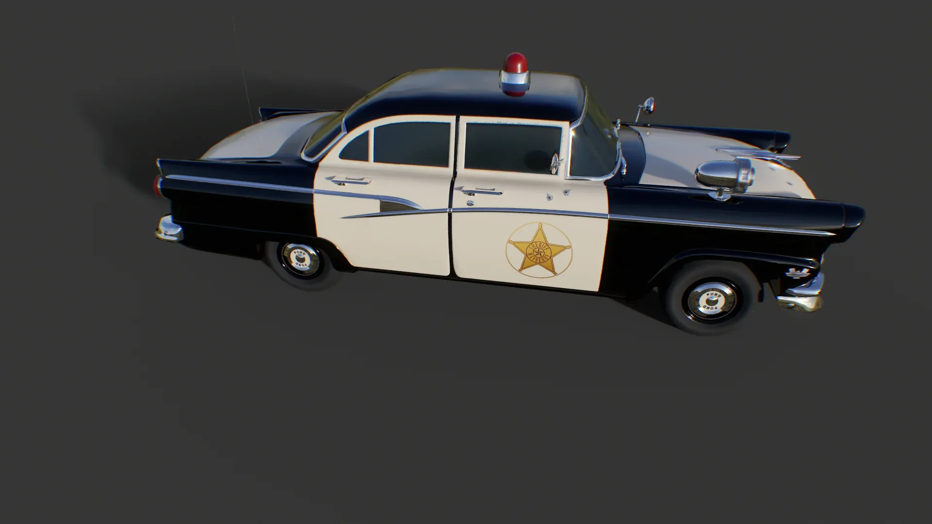 Vintage Police Car - Low Poly