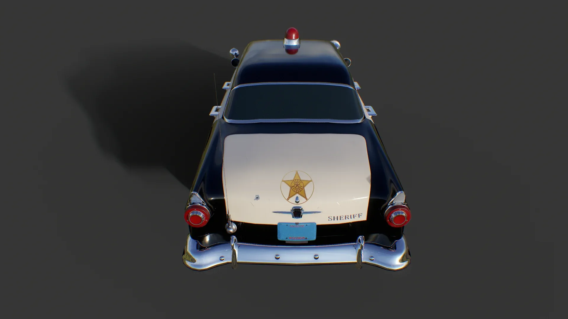 Vintage Police Car - Low Poly