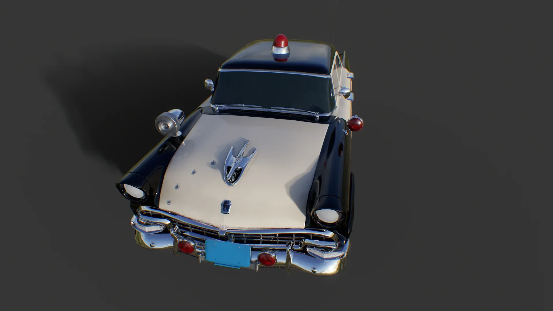 Vintage Police Car - Low Poly