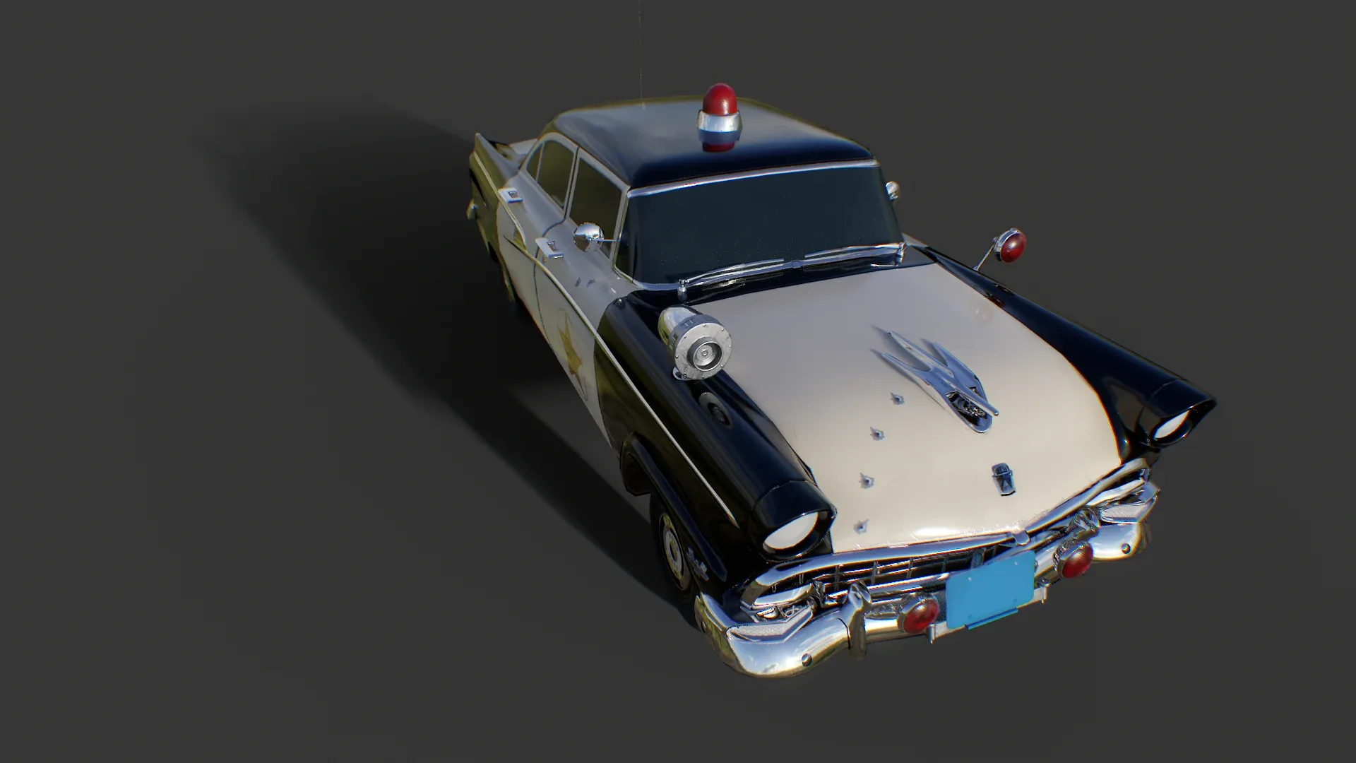 Vintage Police Car - Low Poly