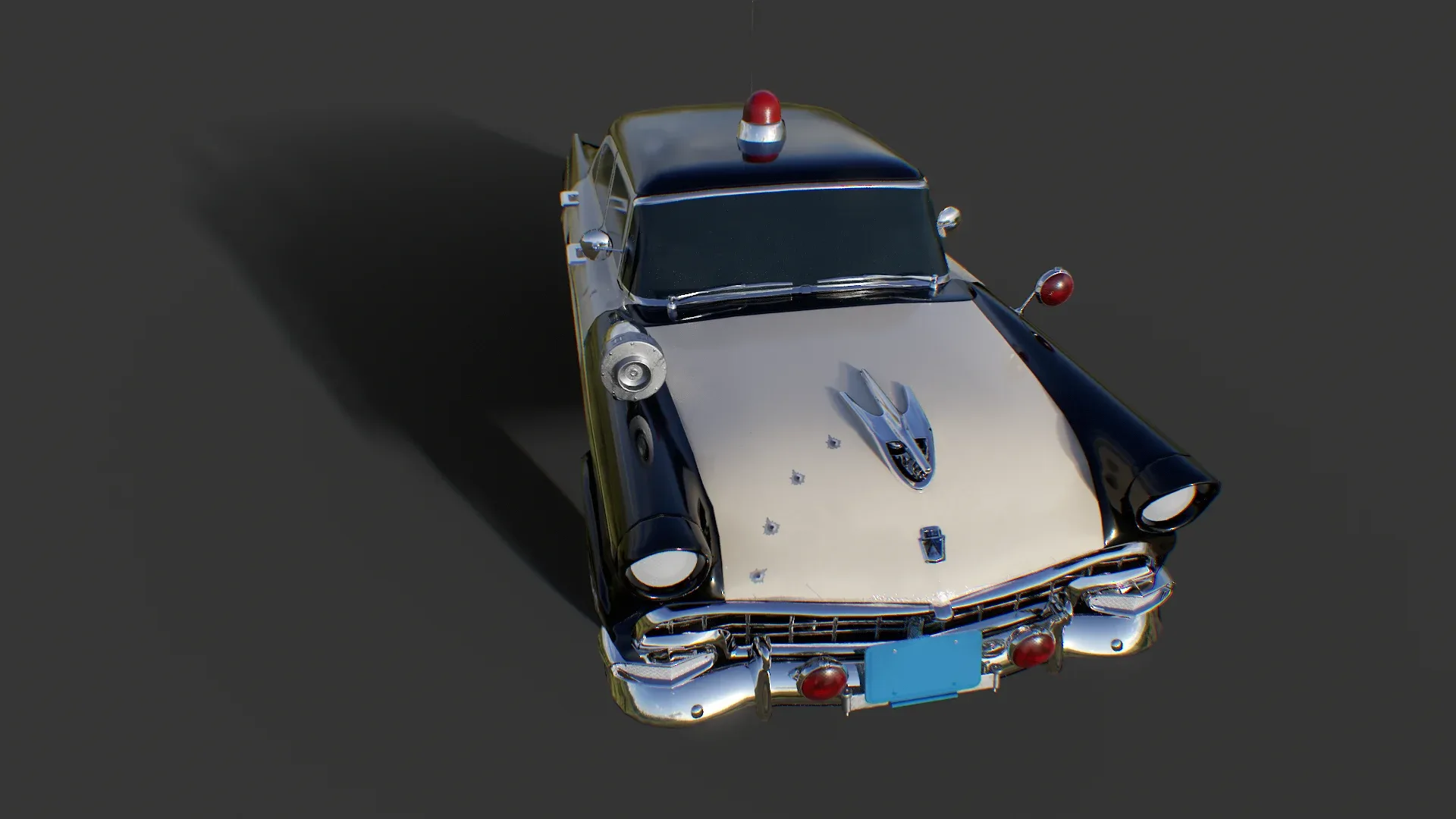 Vintage Police Car - Low Poly