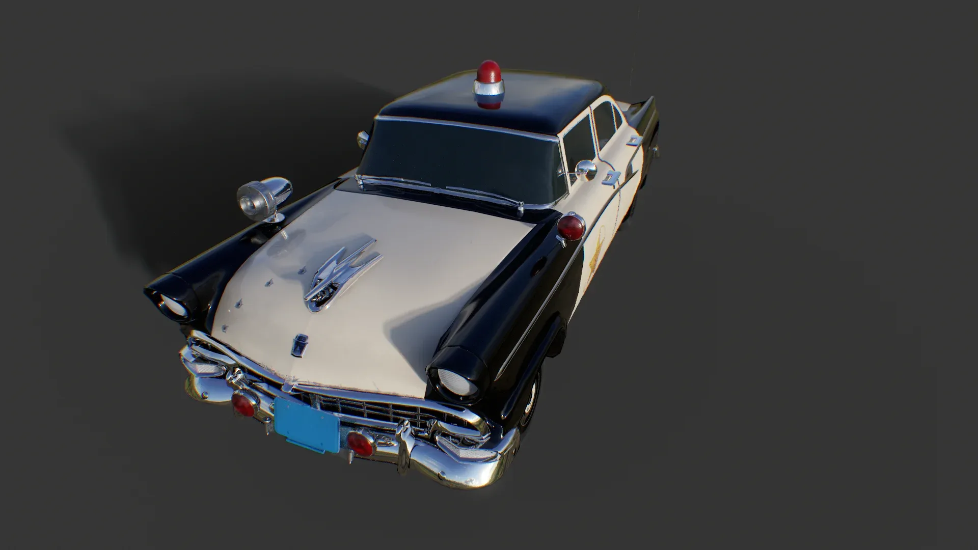 Vintage Police Car - Low Poly