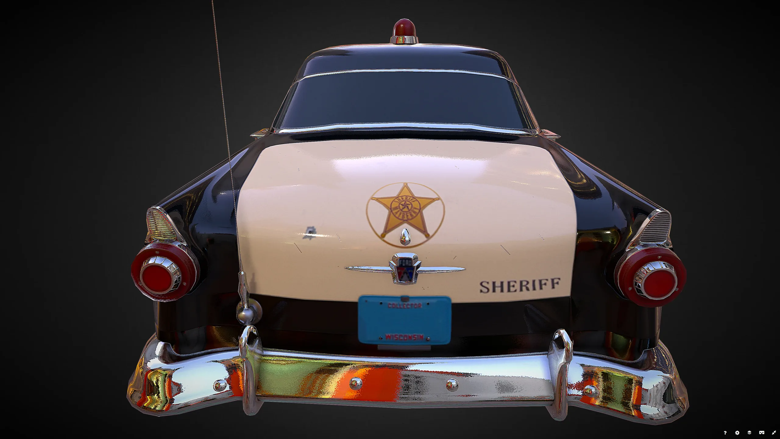 Vintage Police Car - Low Poly