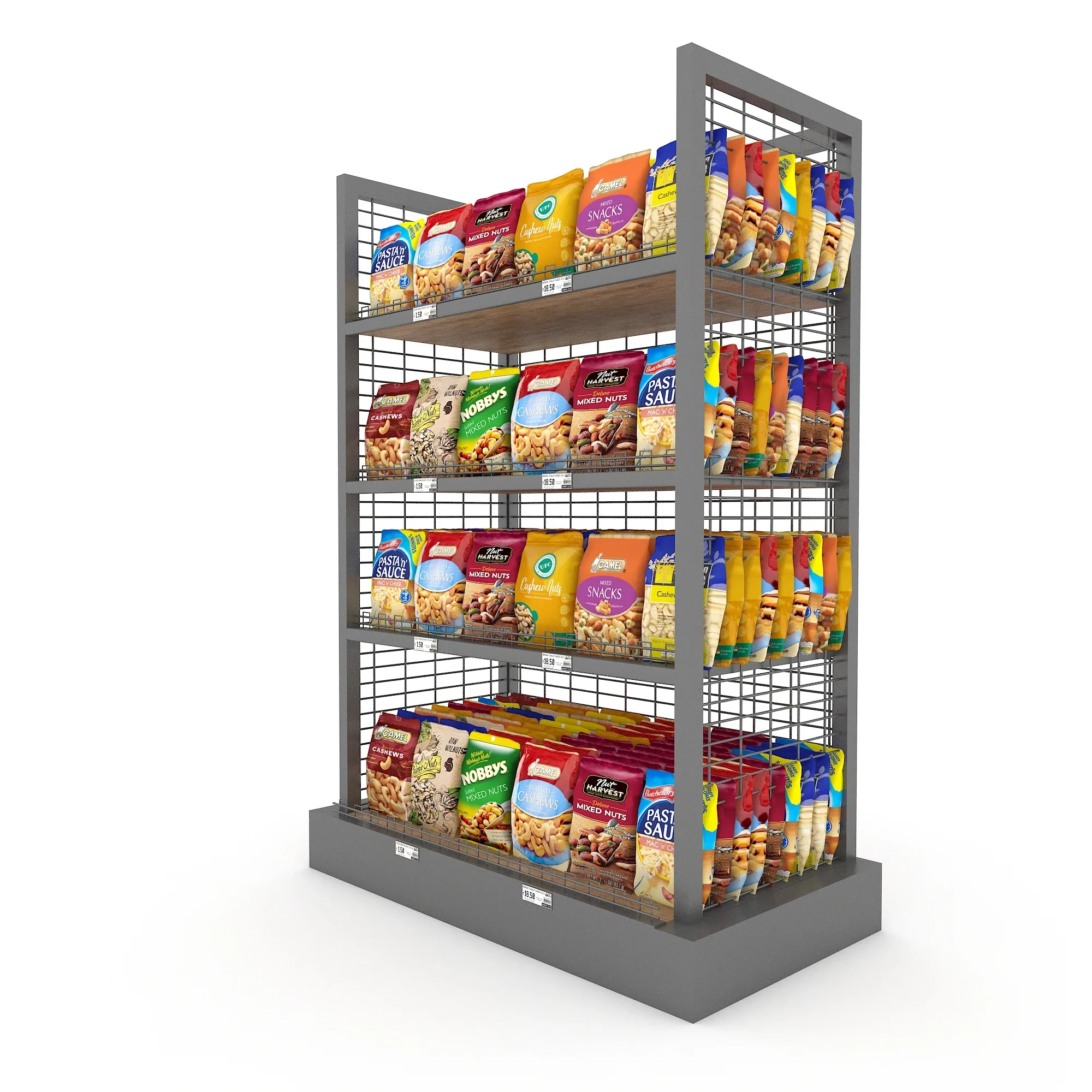 3D nuts and chips store model Low-poly 3D model