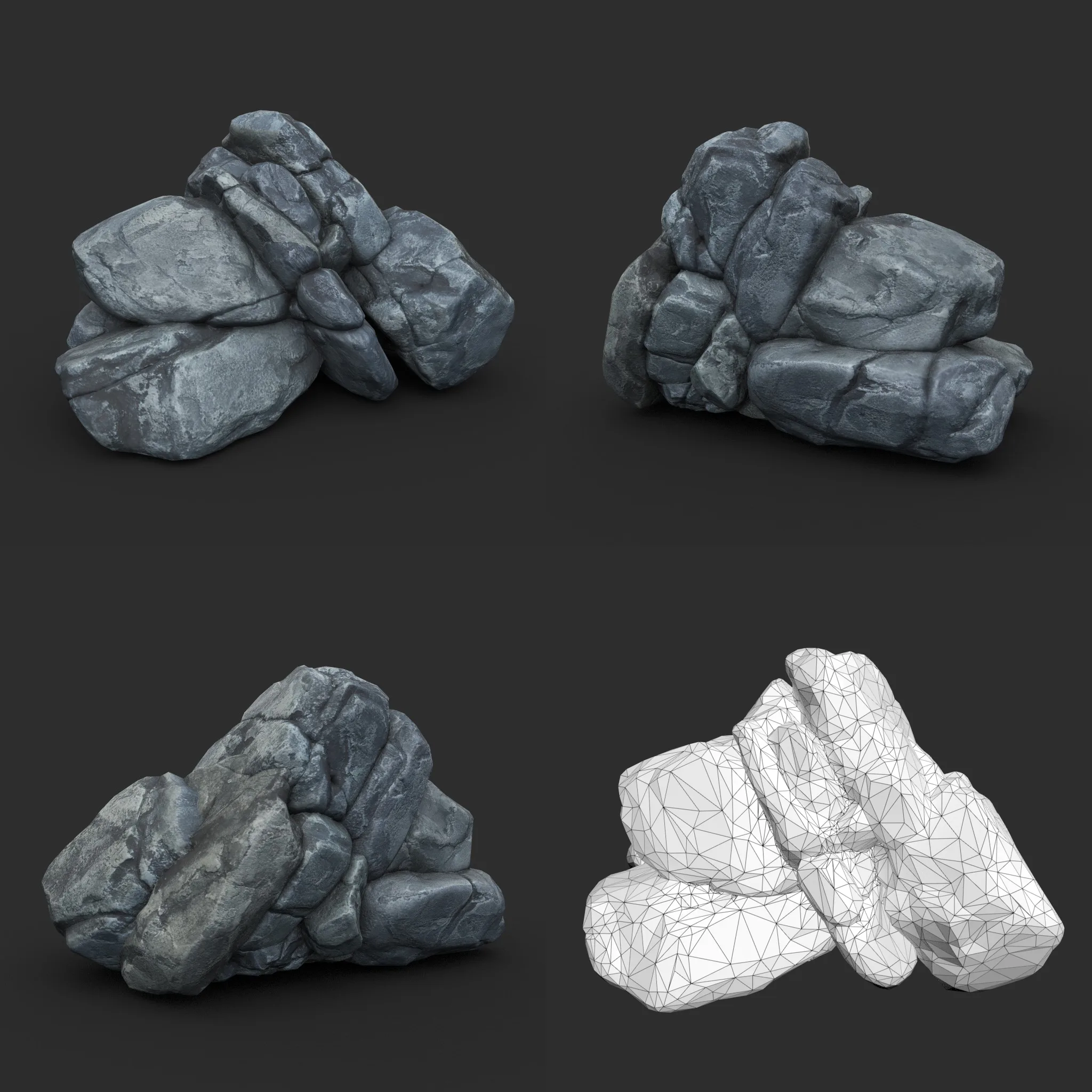 Low poly Boulder Rock 230412