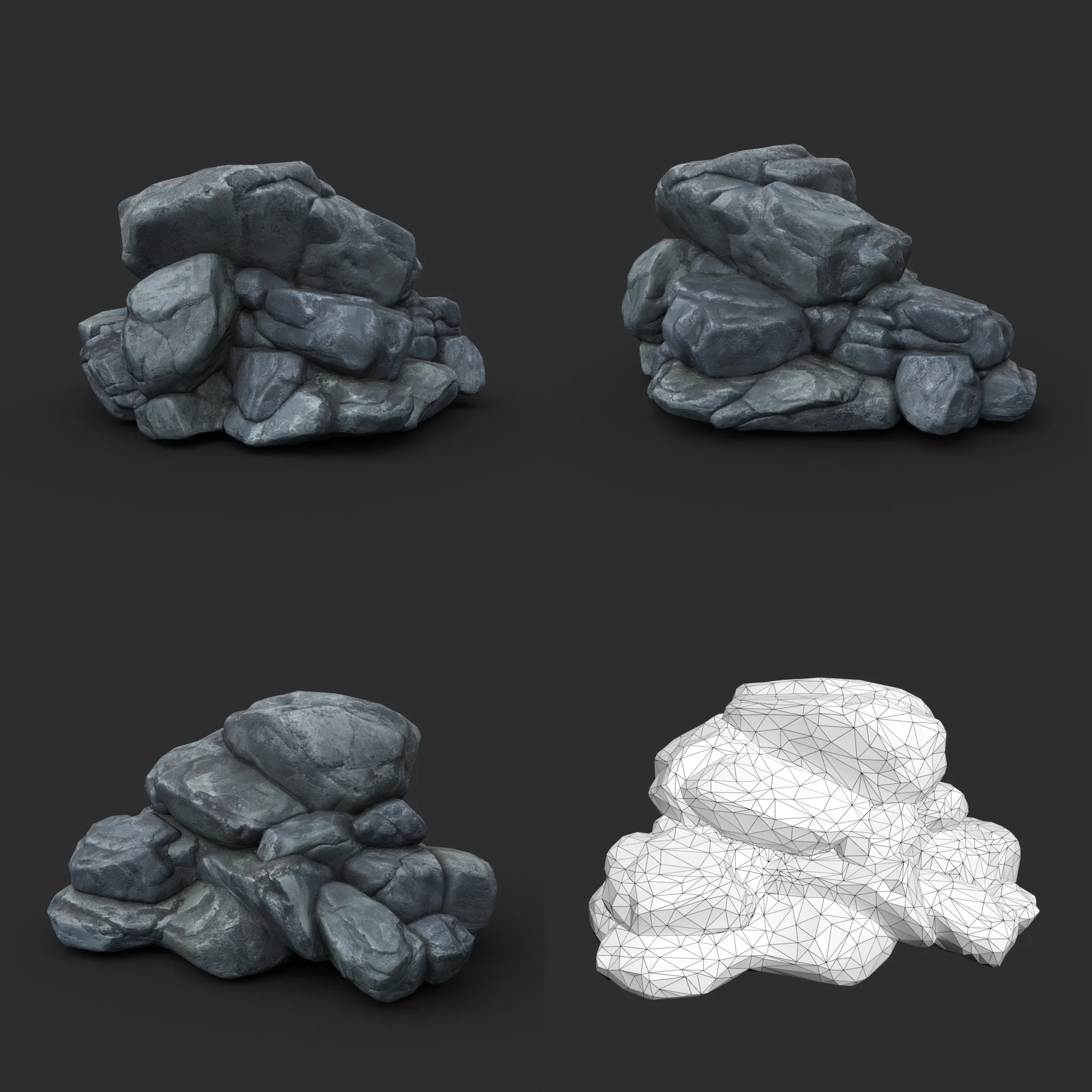 Low poly Boulder Rock 230412