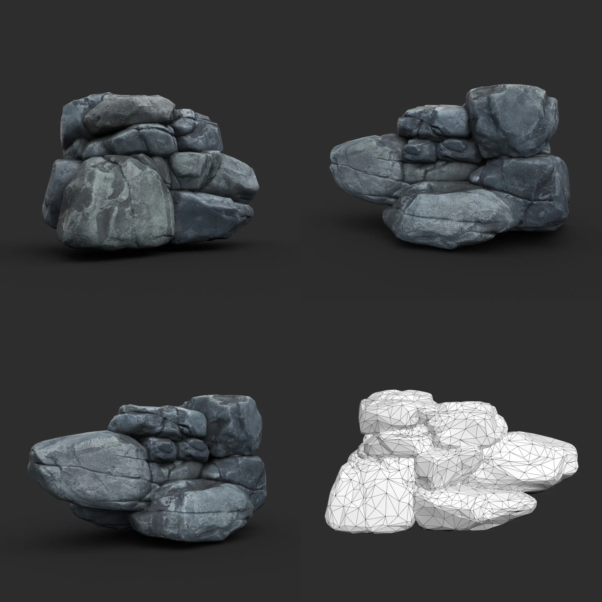 Low poly Boulder Rock 230412