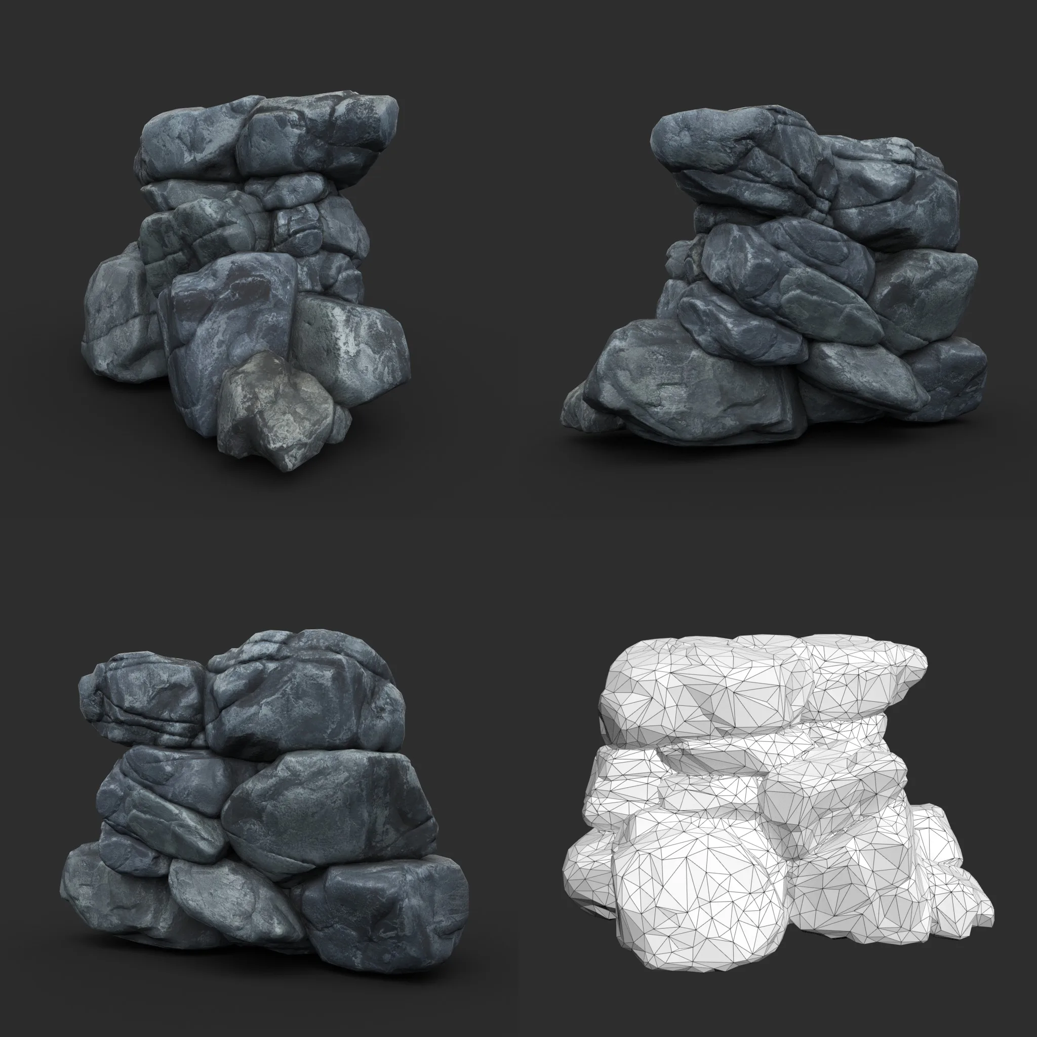 Low poly Boulder Rock 230412