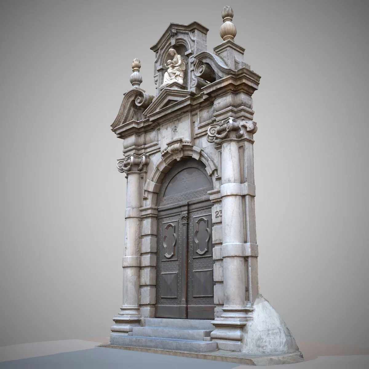 3D Scanned Church Door for Realistic Architectural Visualization and VR Simulations