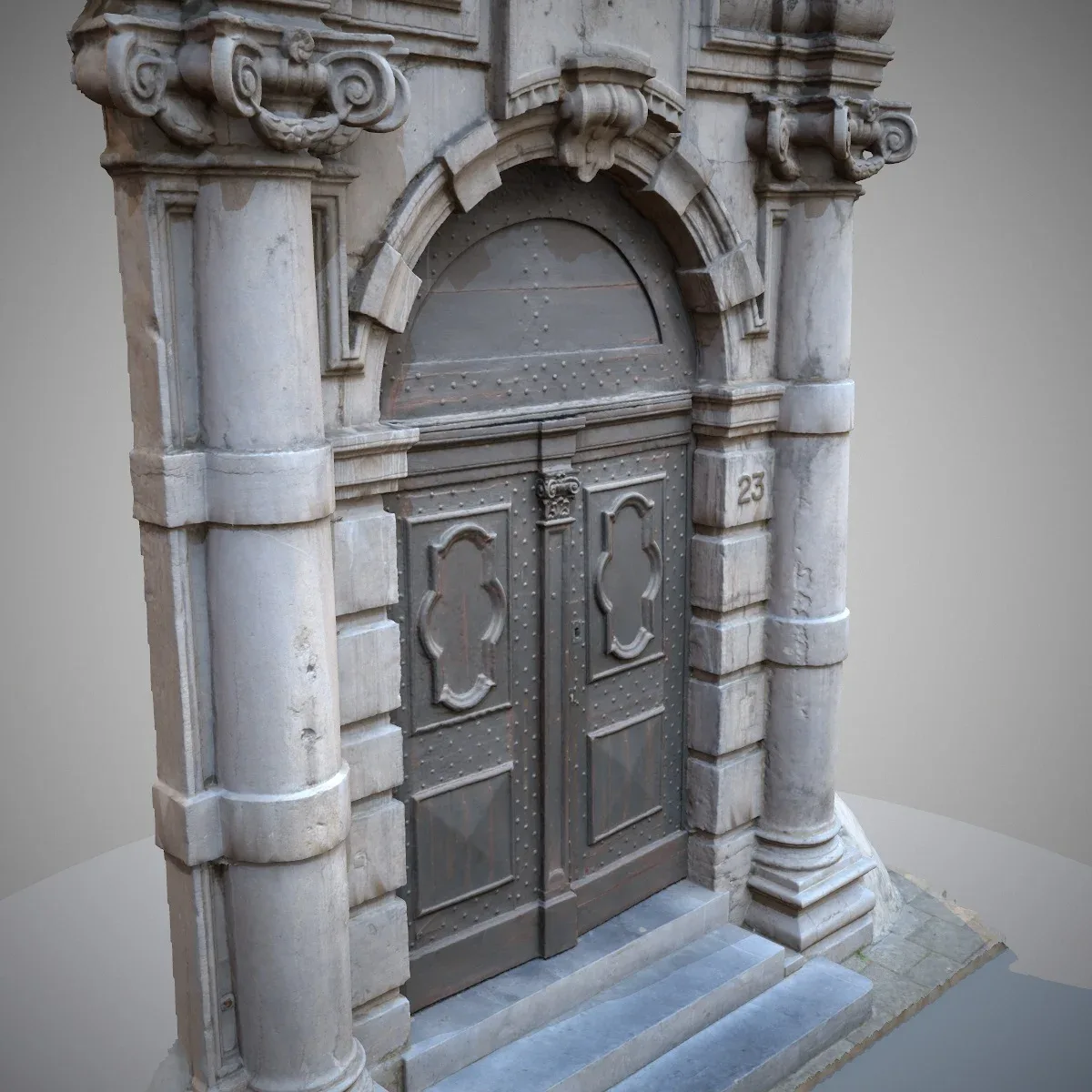 3D Scanned Church Door for Realistic Architectural Visualization and VR Simulations