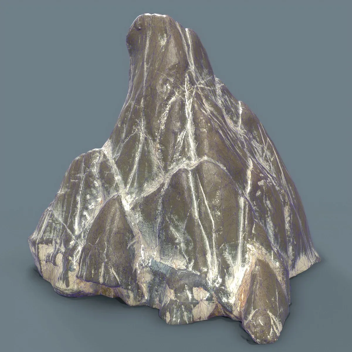 Suiseki Stone from Japan - High-Quality 3D Model with Metallic-Roughness PBR Textures for Games, VR, and Art Projects