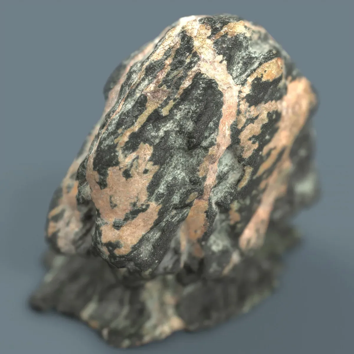 Suiseki Stone 3 from Japan - High-Quality 3D Model with Metallic-Roughness PBR Textures for Games, VR, and Art Projects