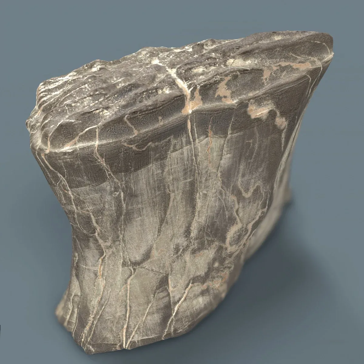 Suiseki Stone 13 from Japan - High-Quality 3D Model with Metallic-Roughness PBR Textures for Games, VR, and Art Projects